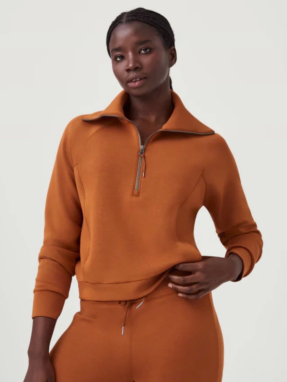 VGUC SPANX Air Essentials Half Zip in Butterscotch, sz 3X